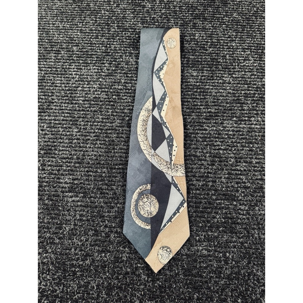 Pierre Balmain Couture 100% Silk Tie Mens 58" Wide Geometric Designer Necktie